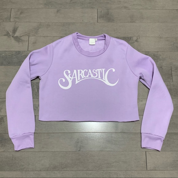 Skinnydip Sarcastic Print Sweatshirt - Lilac - Medium (Fits Small) - Picture 5 of 7
